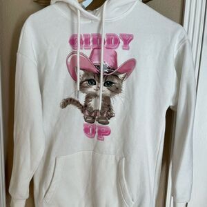 No Boundaries Giddy Up Cowgirl Cat Hoodie xxs